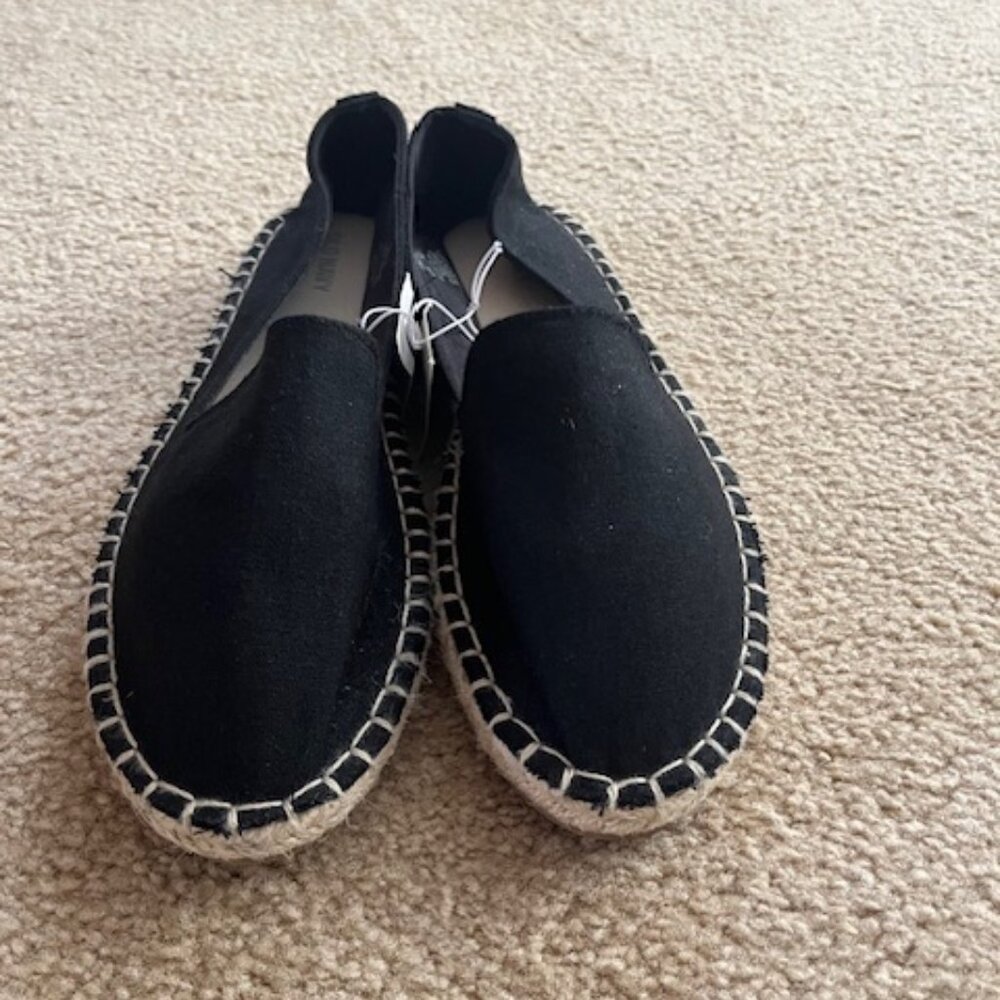 Old Navy Canvas Black Espadrille Flats ~ Size 8 NWT